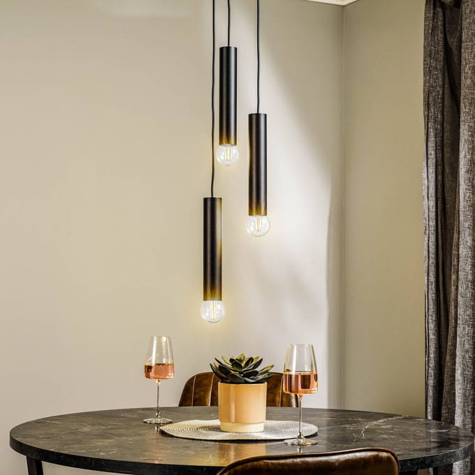 Nowodvorski Lighting Hanglamp Baton, zwart, 3-lamps