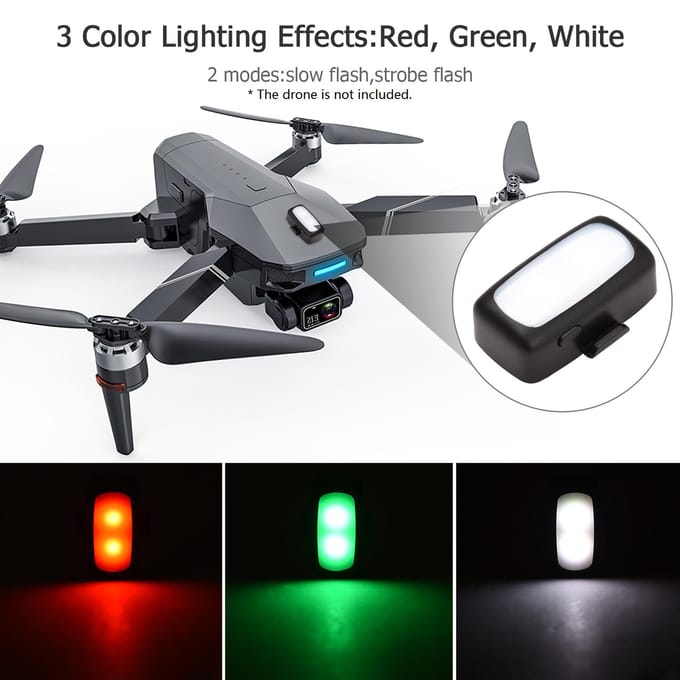 Andoer Drone Strobe Licht Drone Signaal Licht 3 Kleur Verlichtingseffecten 2 Knipperende Modi voor de Meeste zwart