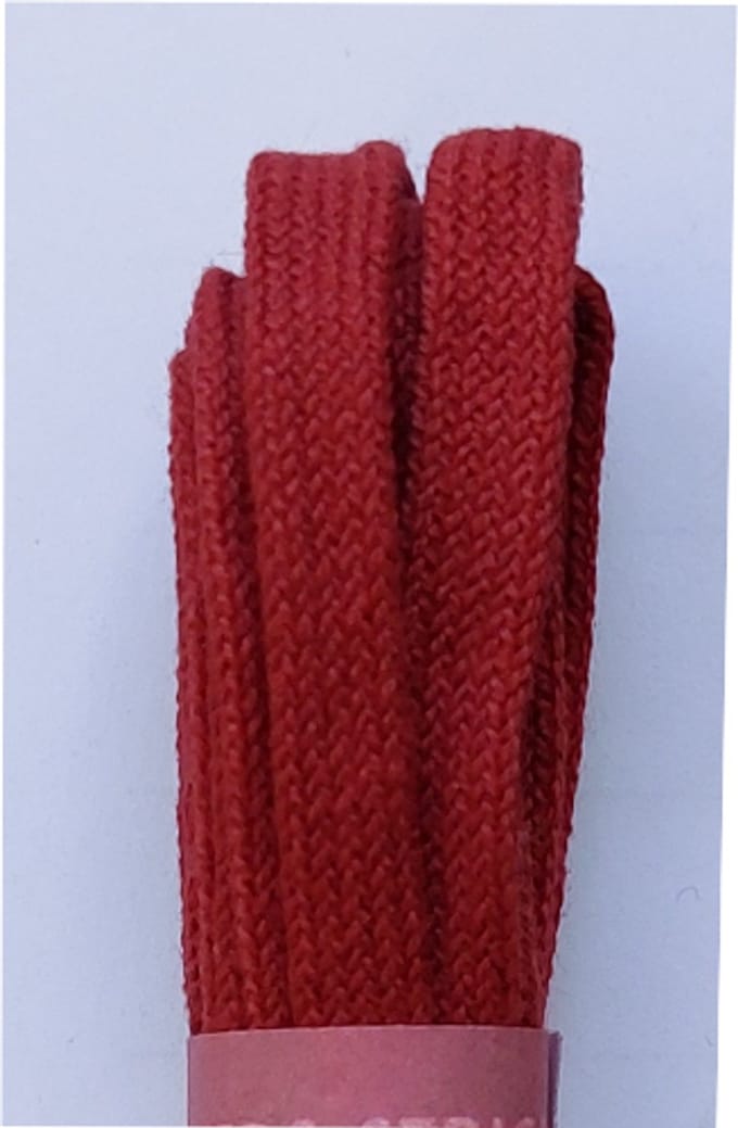 Strickers Veter - Kers Rood - Plat - Smal - Lengte 120 cm - Breedte 5 mm - Schoenveter