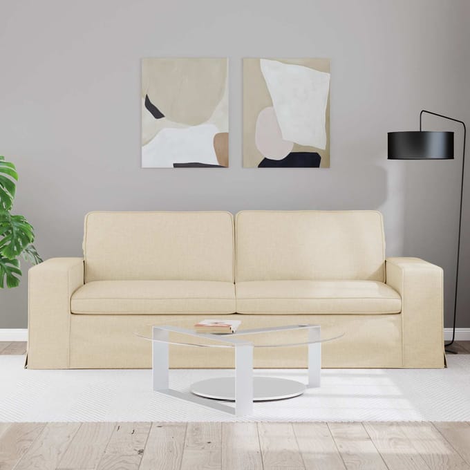 vidaXL - Bank - Crème - 222 - x - 80 - x - 82 - cm - Stof