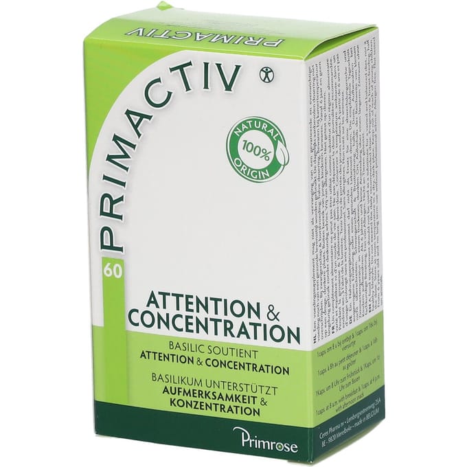 Primrose Primactiv Aandacht & Concentratie 60 Capsules