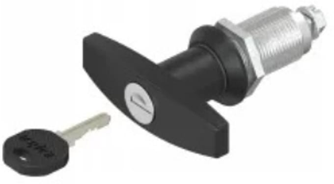 Slot T-greep 40mm zwart met cilinder
