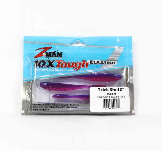 Leurre souple Zman Trick Shotz 4,2 pouces 6/paquet Twilight (2182)