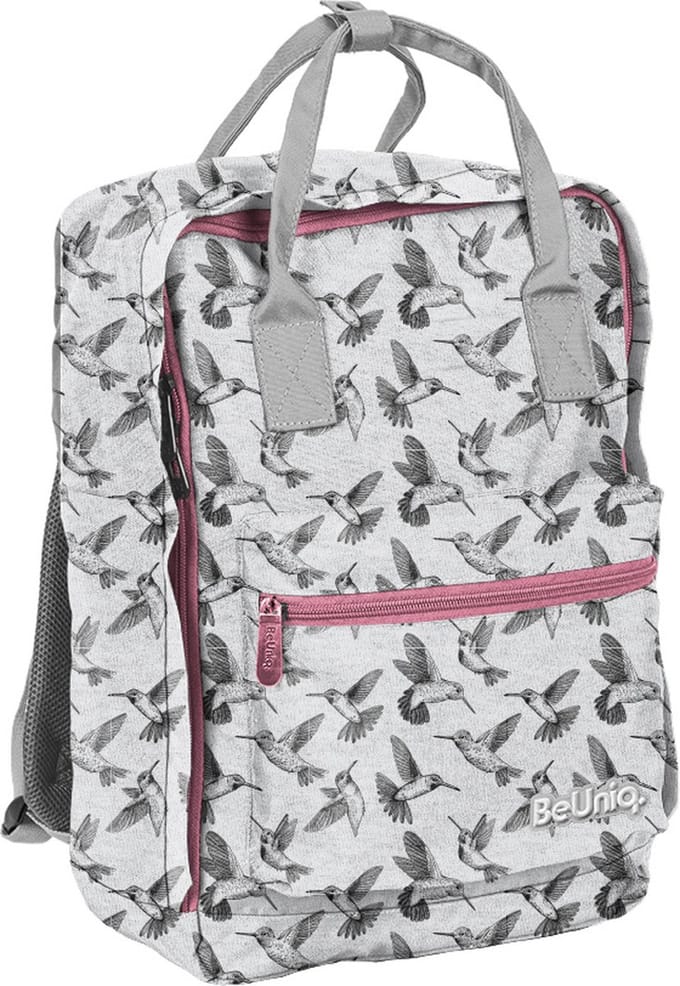 BeUniq Rugzak Kolibrie - 37 x 27 x 14 cm - Grijs