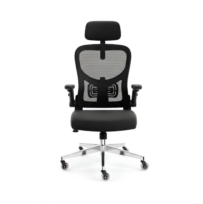 SP® Ergonomische Bureaustoel - Max.150kg - Bureaustoel - Bureau Stoel -Zwart - 60cm x 70cm x 125cm