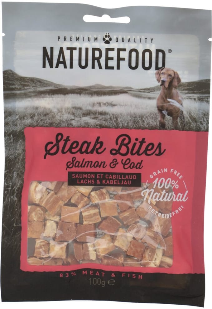 Rosewood Naturefood Steak Bites Zalm & Koolvis - 100 gr