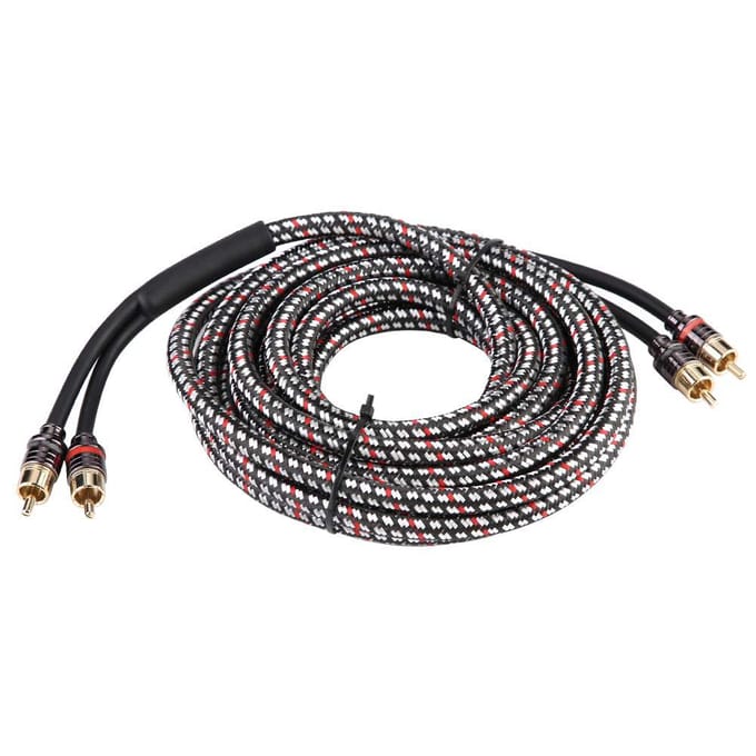 4,8m Auto Huis Stereo Audio Rca Signaalkabel Versterker Subwoofer Kabel Draad Adapter black
