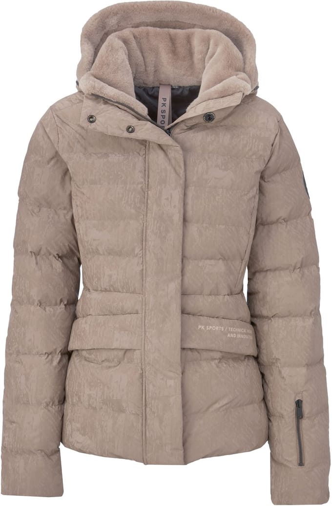 PK International - Winterjas - Dames - Wintersport - Waterdicht - Ademend - Winddicht - Gewatteerd - Capuchon - Bellisimo - Beige - M/38