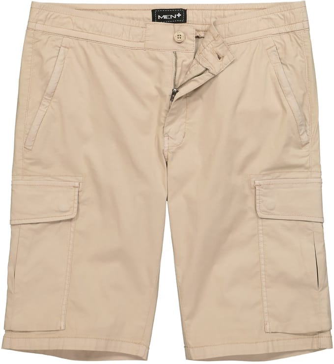 Men Plus - Heren - Cargo-Bermuda buikvriendelijk relaxed fit - Lichtbeige - Maat 60