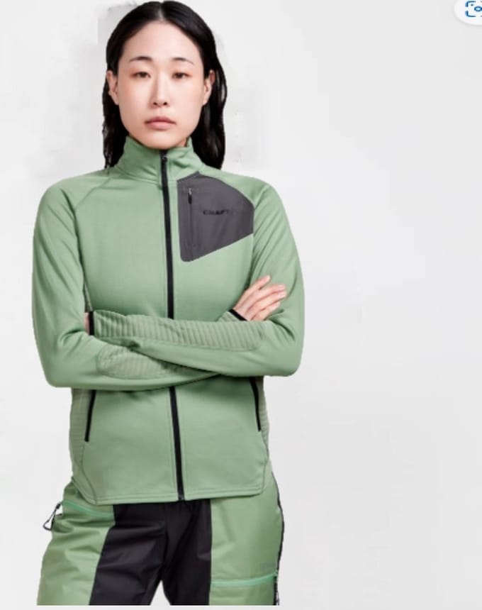 CRAFT Tech Fleece Thermal Midlayer Jack, DAMES, jadegroen - Maat XS -