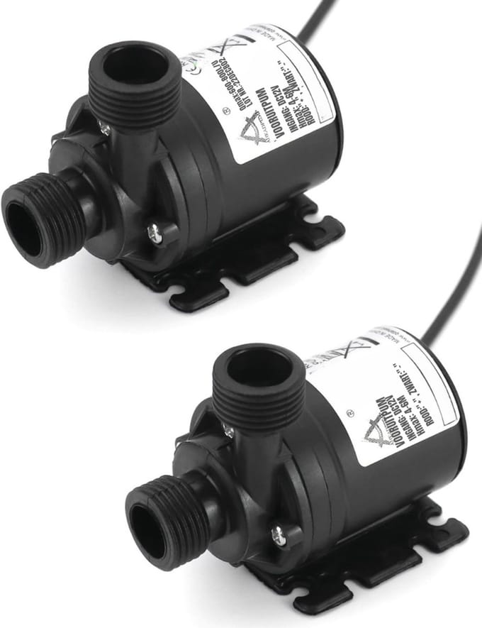 Zylo® Waterpomp 12V - Dompelpomp 12 Volt - Zwart - 8cm x 8cm x 5cm