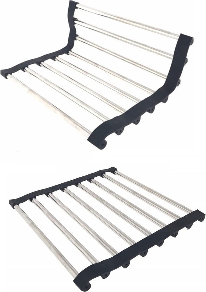 Benson Pannenonderzetter - 2x - RVS - antislip - buigbaar - 22 x 22 cm - Afdruiprek