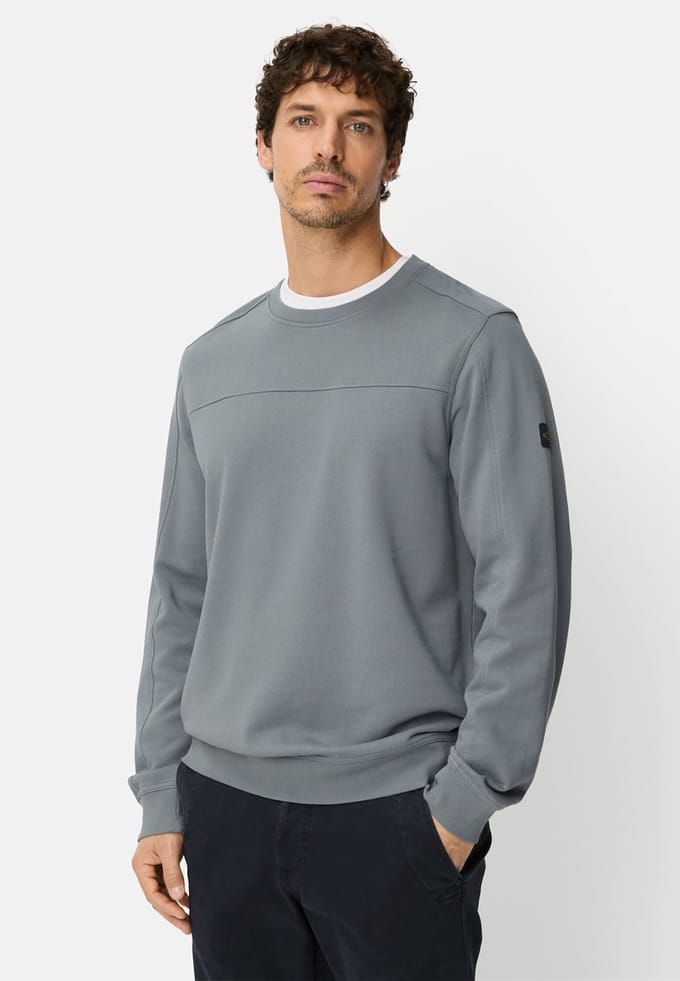 camel active Sweatshirt met ronde halslijn - Maat menswear-L - Blauw