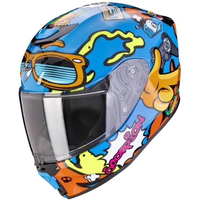 Scorpion EXO-JNR Fun Blauw Oranje Integraalhelm - Helm