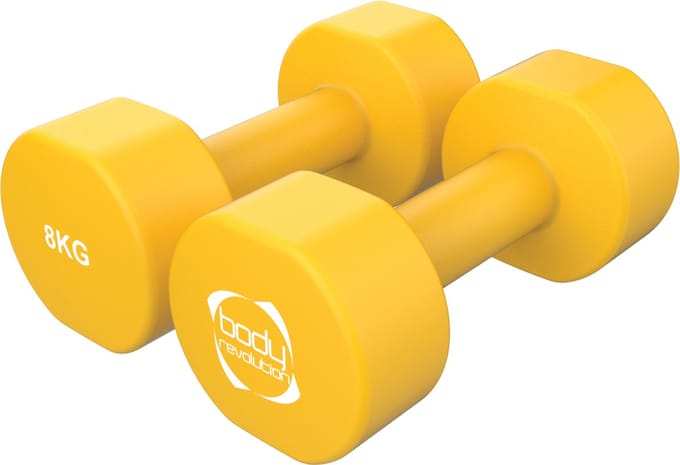 Neopreen halters - oranje - 2x8kg - antislip