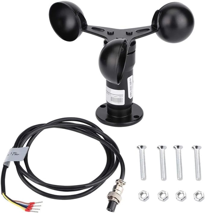 Allecto Plus - Aluminium windsnelheidssensor Anemometer met pulssignaaloutput