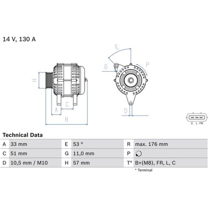 Driefasige generator BOSCH 0 986 082 820
