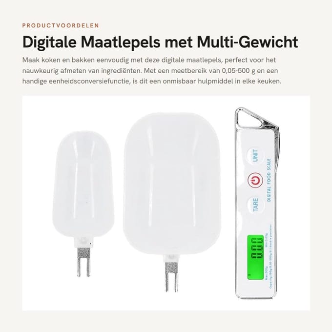 Dailygoods - Digitale Maatlepels met Multi-Gewicht Eenheden