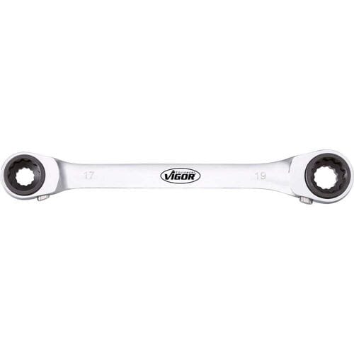 Vigor V2705 V2705 Dubbele ringsleutelratelset Sleutelbreedte (metrisch) 10 - 19 mm