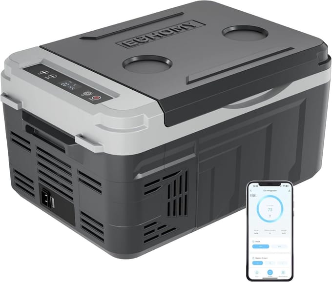 Draagbare Koelbox - Auto Koelkast - Kamperen en Reizen - Snelle Koeling - 10 Liter - Zilver