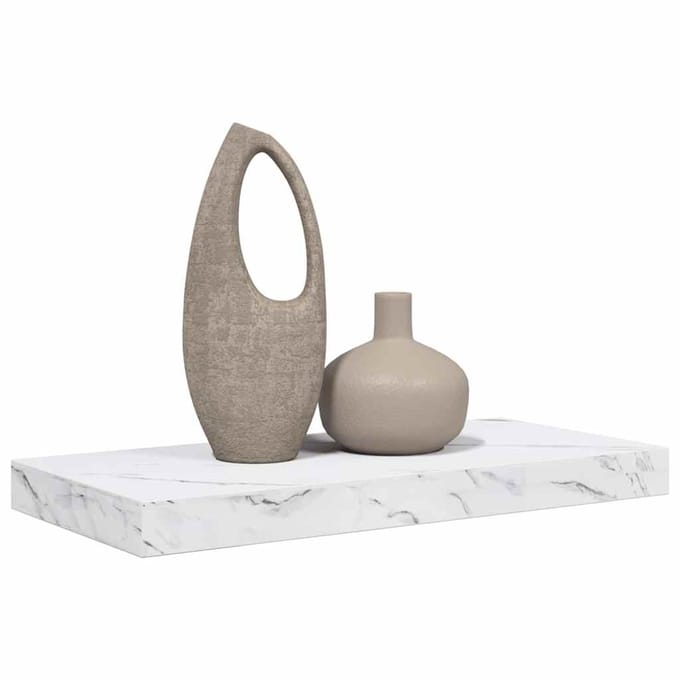 vidaXL - Wandplank - Muurmontage - Wit - Marmer - 50 - x - 23,5 - x - 3,8 - cm