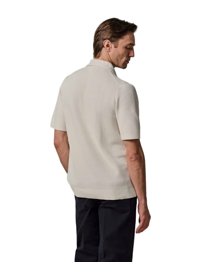 Doorknoop polo Profuomo creme regular fit