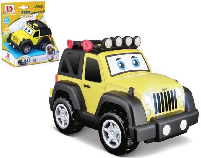 BB Junior Jeep Wrangler - Licht en Geluid - 5 inch - Geel/zwart