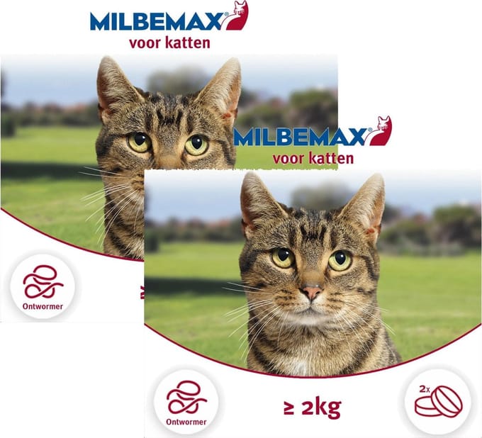 Milbemax Milbemax Kat - Anti wormenmiddel - 2 x 2 tab 2-8kg