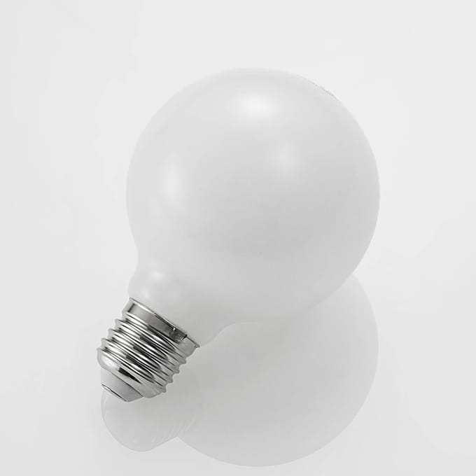 Arcchio LED lamp G80 E27, 4 W, 2.700 K, opaal, dimbaar