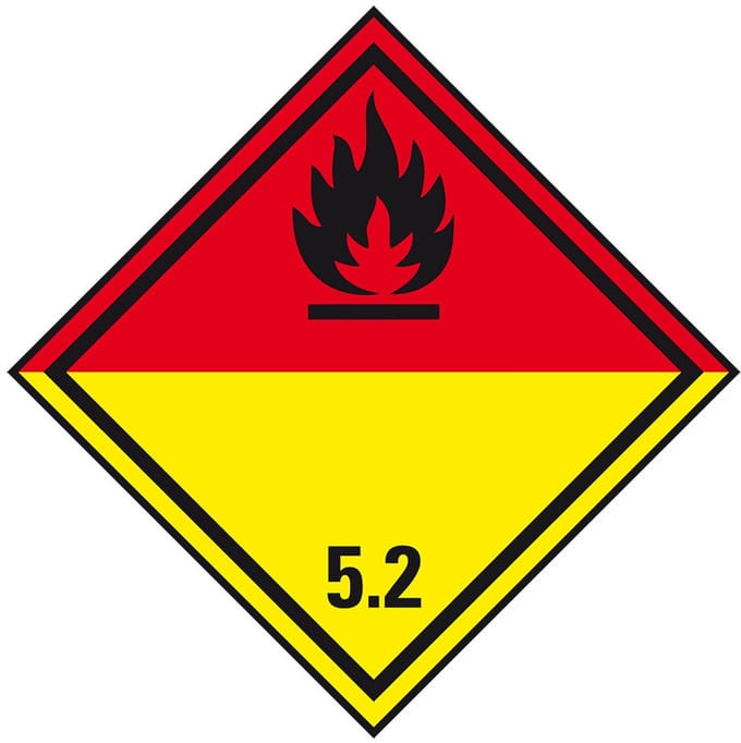 ADR klasse 5.2 bord organische peroxide - aluminium 250 x 250 mm
