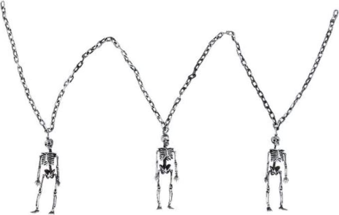 Halloween Deco Ketting Skeletten 160cm