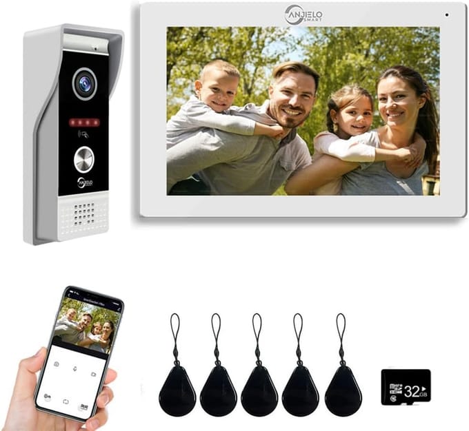 Draadloos Videodeurbel Systeem met 7 inch Touchscreen en Opnamefunctie