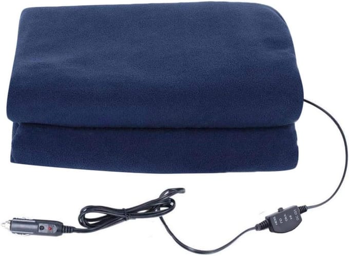 Verwarmde Deken - Elektrische Plaid - Reizen - 12 Volt Aansluiting - 145x100cm - Multikleur