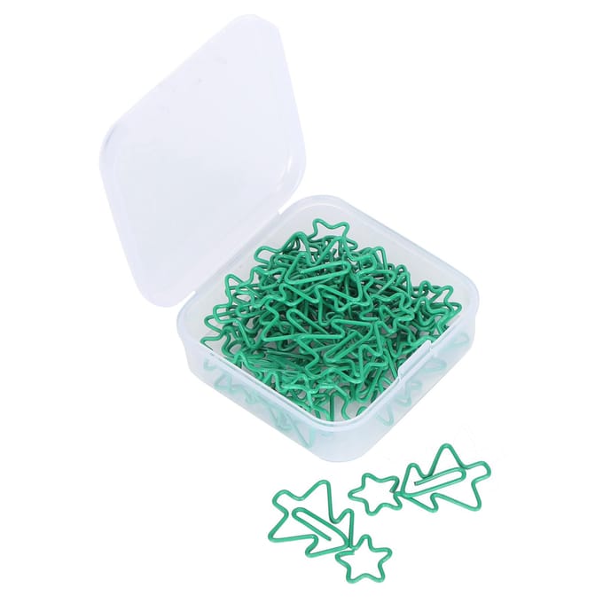 30 stuks Leuke Paperclips Vijfpuntige Ster Kerstboom Vorm Bladwijzers Planner Clips white