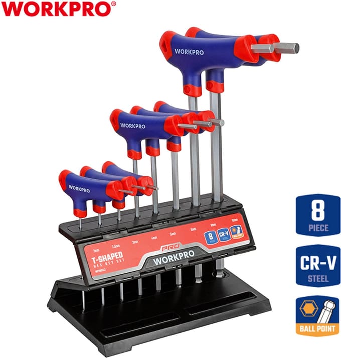 WORKPRO WP200542 Inbussleutelset T-model CR-V 8-delig