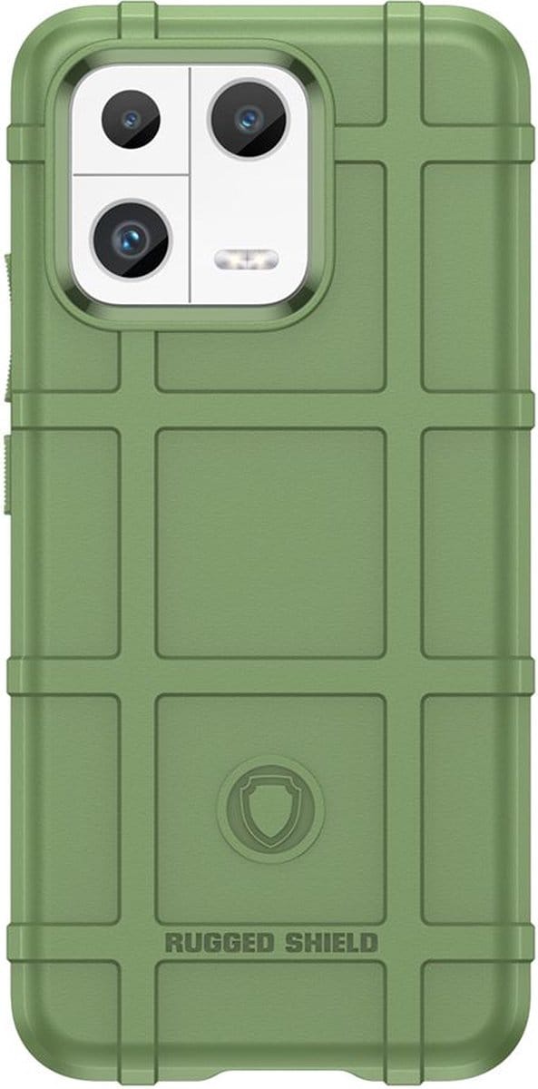 MobyDefend Hoesje - Geschikt voor Xiaomi 13 - Rugged Shield TPU Backcover - Groen