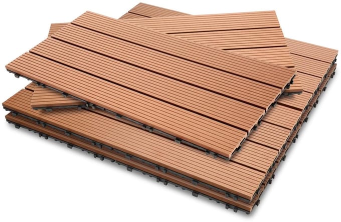 Terrastegels - Balkonvloer - Buiten Leven - Kliksysteem Drainage - 12 stuks 2 m² - Bruin
