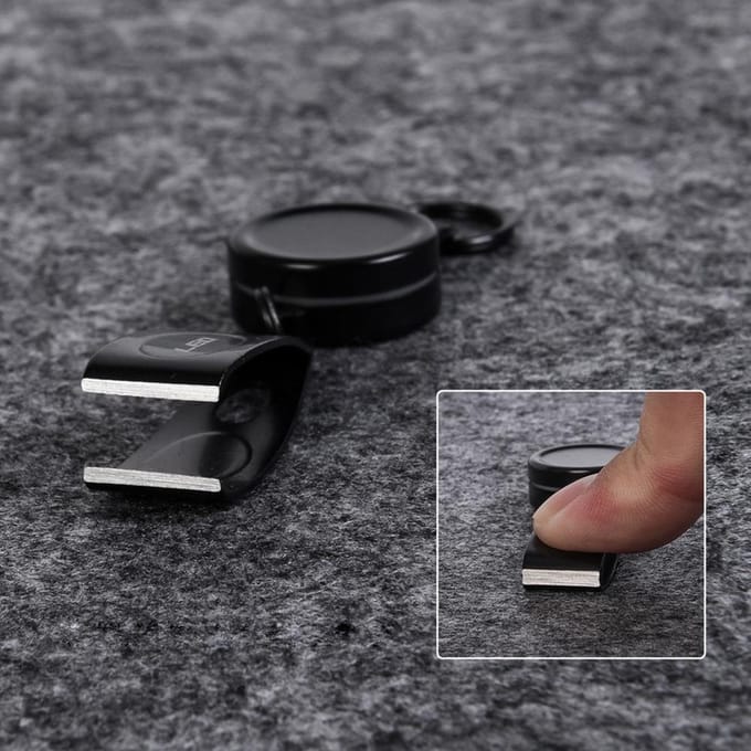 Vliegvissen Magnetische Net Release Holder Keeper Magnet Clip Schepnet Connector met intrekbaar Clip black