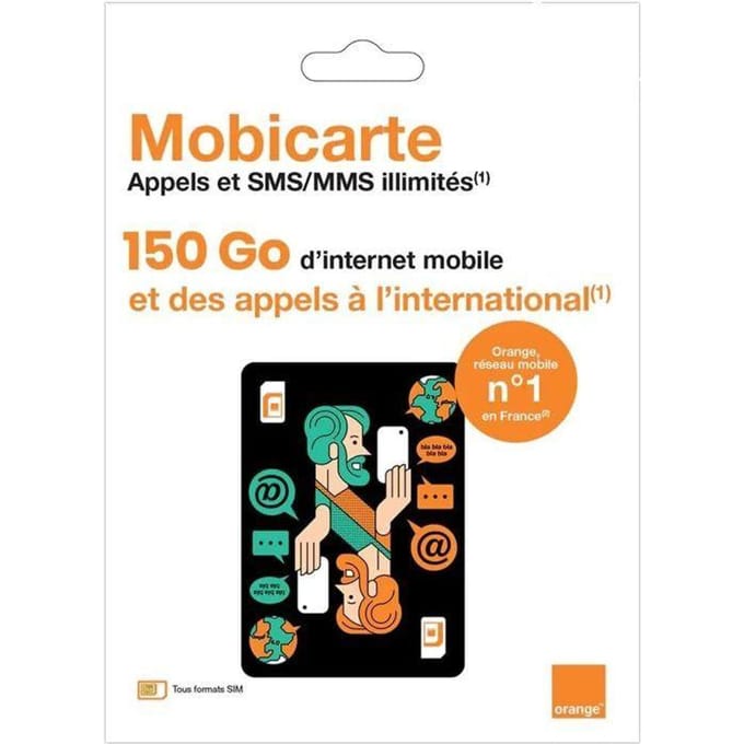 Prepaid SIM-kaart - Orange - 150 GB internet - Onbeperkt bellen - Onbeperkt SMS/MMS - Zonder abonnement