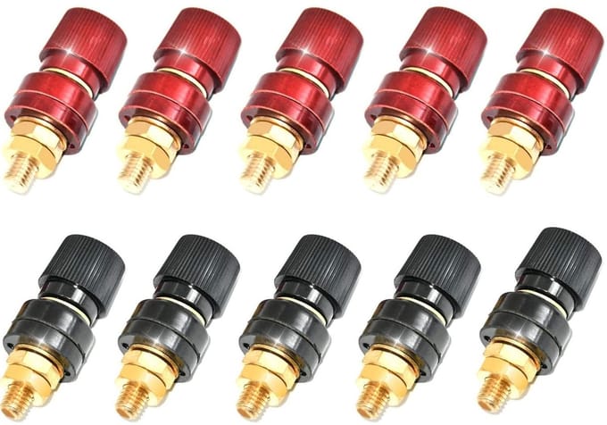 Dailygoody - 10Pcs 1/4" Batterij Aansluitposten - 100A Messing Verbinding