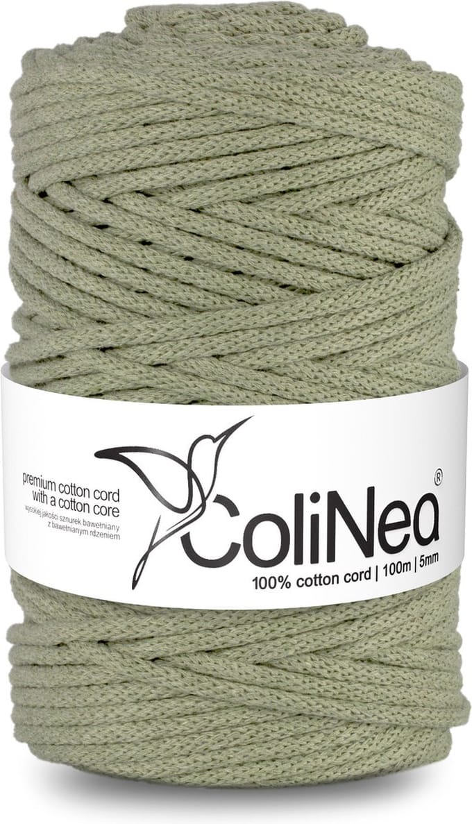 ColiNea - Touw - katoenen - koord - Katoenkoord - macramé - 5 mm x 200 m - olijfgroen