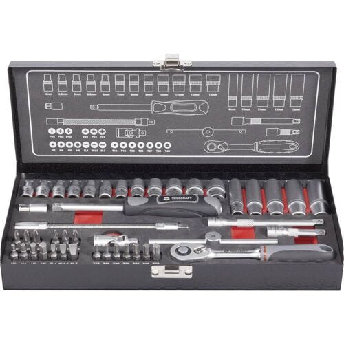 TOOLCRAFT 826386 Dopsleutelset Metrisch 1/4 (6,3 mm) 45-delig