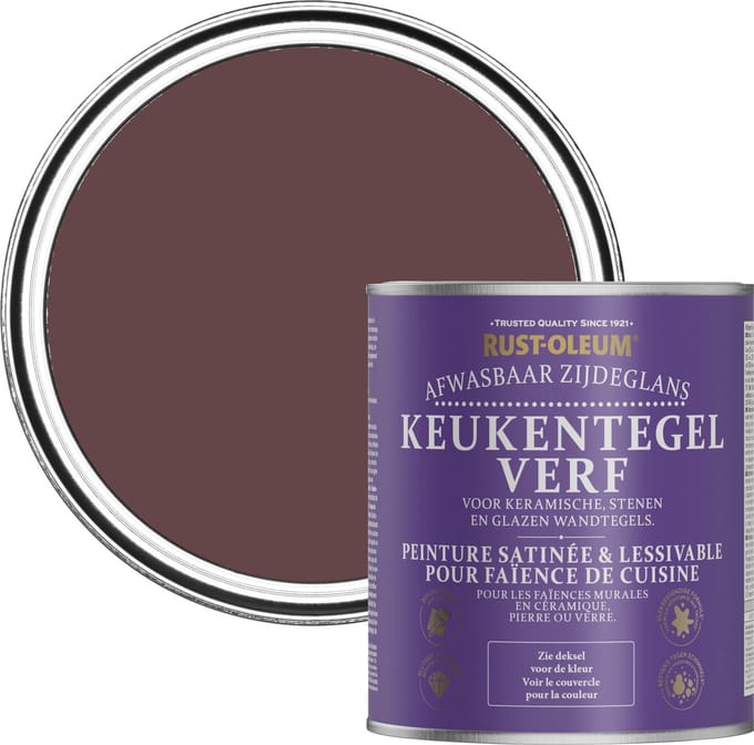 Rust-Oleum Donkerpaars Keukentegelverf Zijdeglans - Mulberry Straat 750ml