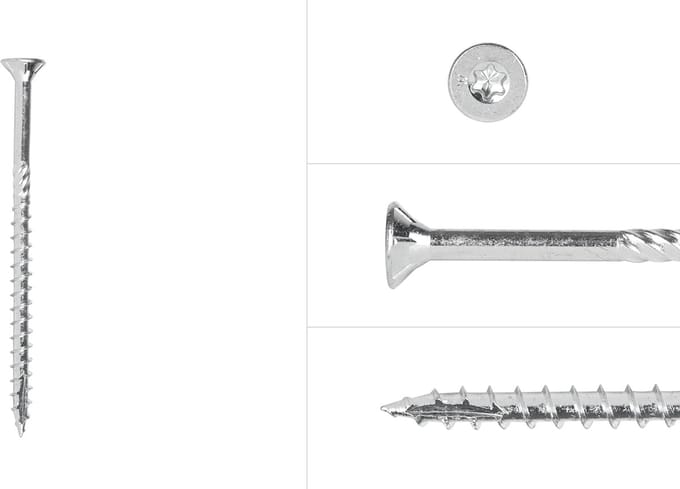 Wovar Spaanplaatschroeven Verzinkt 4,5 x 70 mm Torx 20 Deeldraad | Doos 200 Stuks