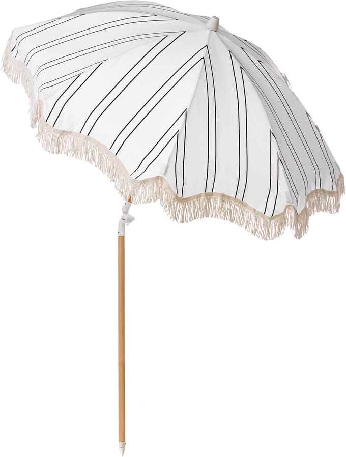 MONDELLO - Tuinparasol - Zwart/Wit - Polyester