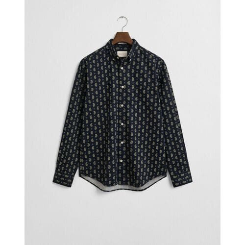 Gant Overhemd Paisley Pattern Twill Avond Blauw / male