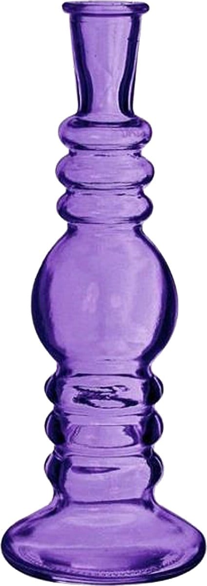 Ideas 4 Seasons Bloemenvaas Florence - paars glas - helder - D8,5 x H23 cm