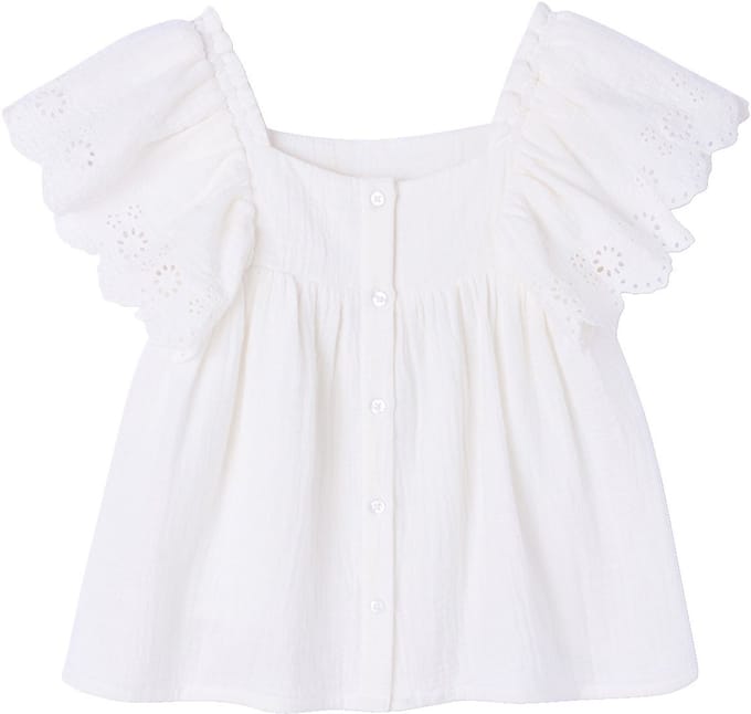 Vertbaudet Blouse met ruches van katoengaas
