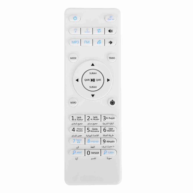 Draagbare 8GMP3 Touch LED Lamp Draadloze Afstandsbediening Bluetooth Koran Speaker met 16 Talen wit