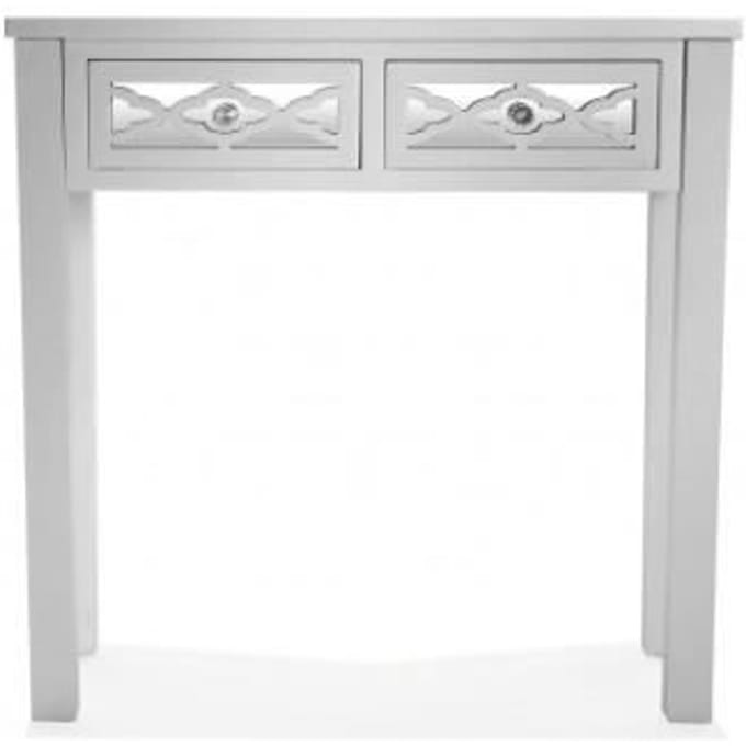 Console bois et miroir - VERSA - SAFIRA - 2 tiroirs - Bois - 78 x 25 x 78 cm